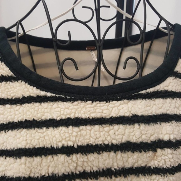 Cozy Free People Breton Striped Sherpa Spring Sweatshirt - Picture 10 of 10